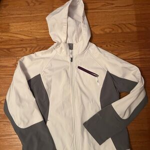 Women's White and Gray Free Tech Hooded Jacket